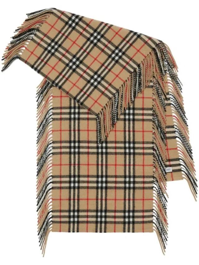 BURBERRY Check Cashmere Scarf In Beige Product Image