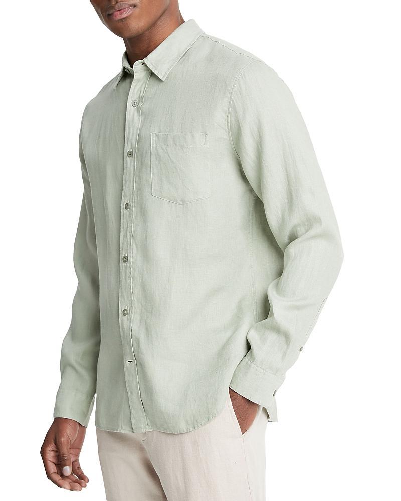 Vince Linen Long Sleeve (Deep Indigo) Men's Clothing Product Image