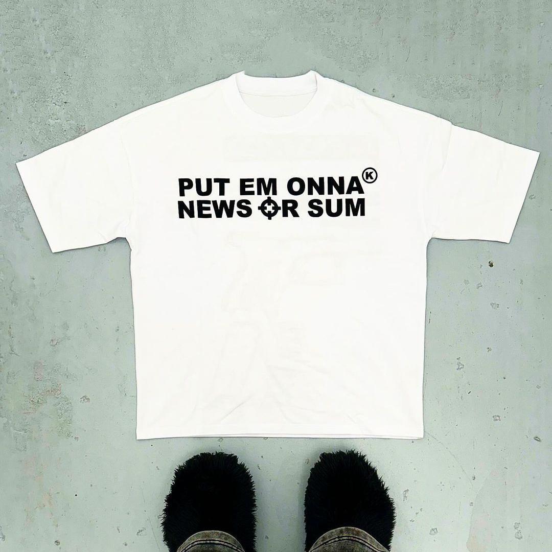 Sopula Put Em Onna News Graphic Cotton T-Shirt Product Image