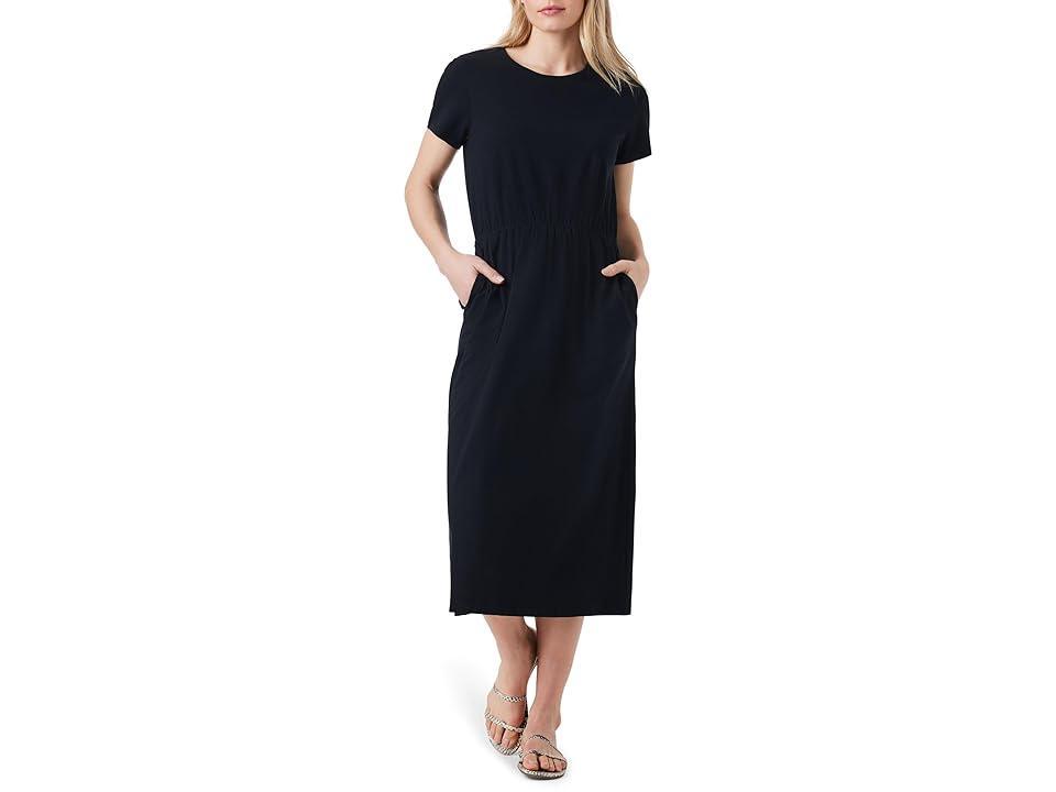 Womens Short-Sleeve Slubbed Cotton Midi-Dress Product Image