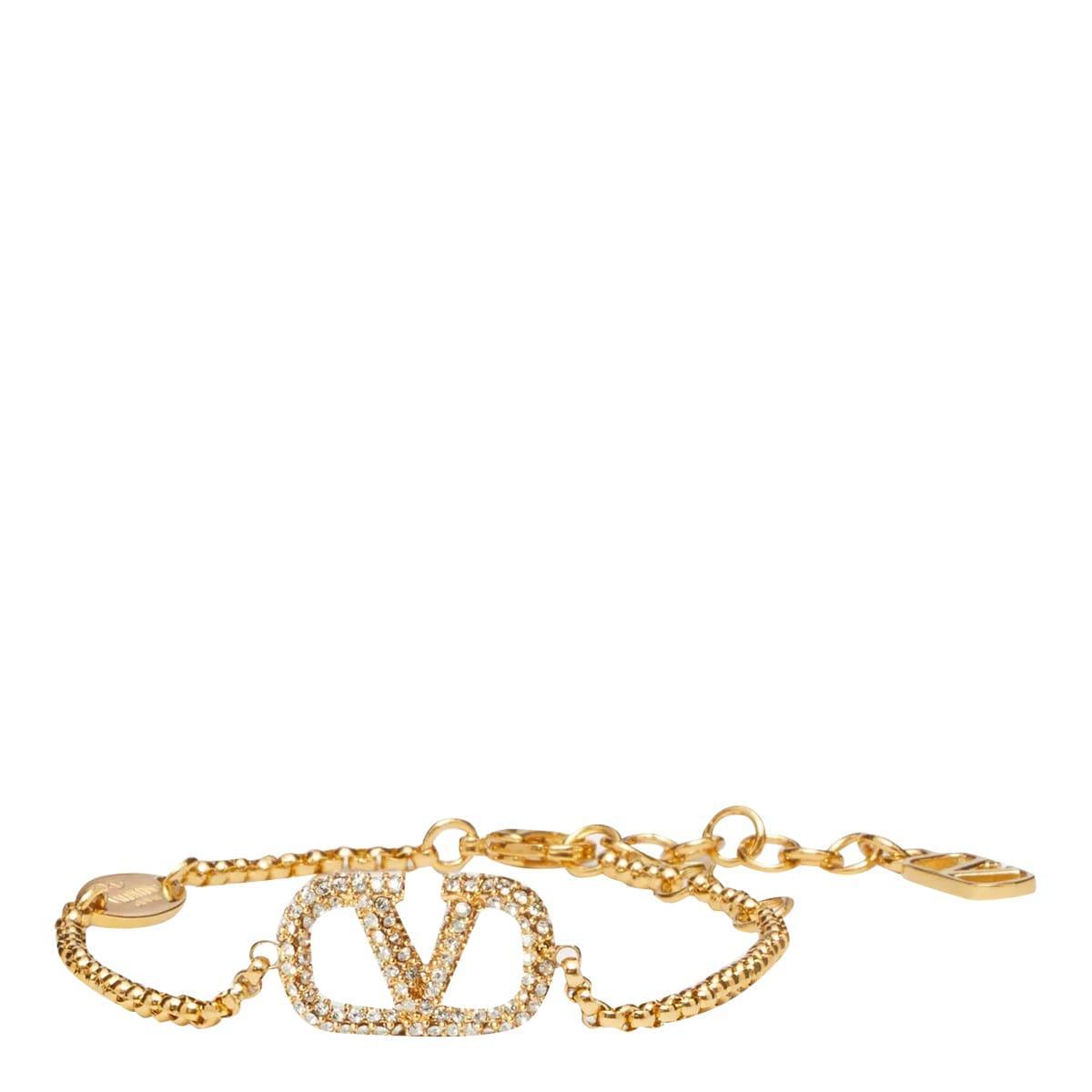 Vlogo Signature In Metal And Swarovski® Crystals Bracelet In ゴールド Product Image