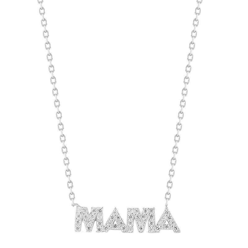 Sunkissed Sterling Cubic Zirconia MAMA Necklace, Womens Gold Tone Product Image