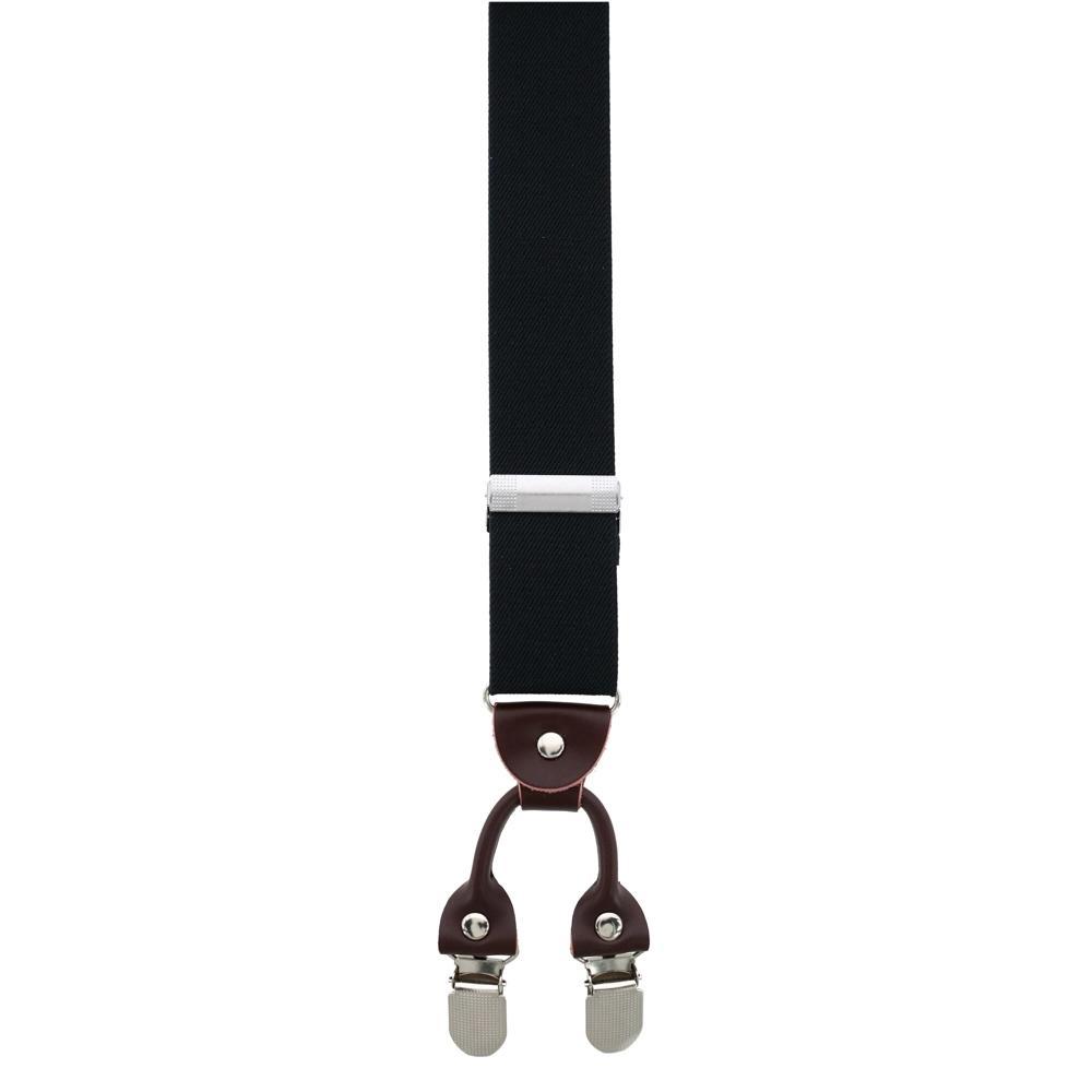 CTM Men's 1.375 Inch Wide Solid Color Y-Back Double Clip-End Suspenders Product Image