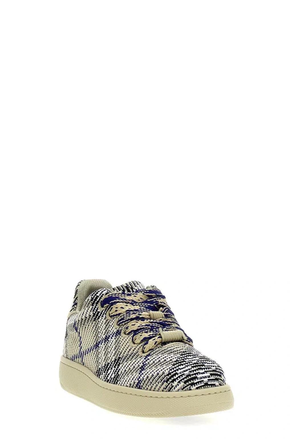 BURBERRY Box Checked Sneakers In Lichen Product Image