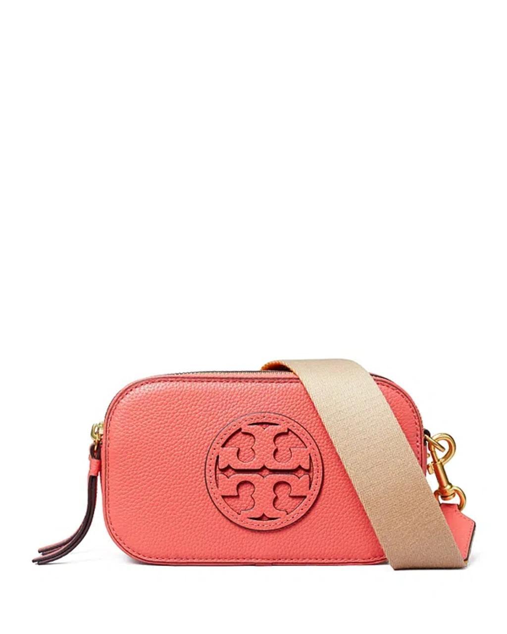 Mini Miller Leather Crossbody Bag In Coral Crush/gold Product Image