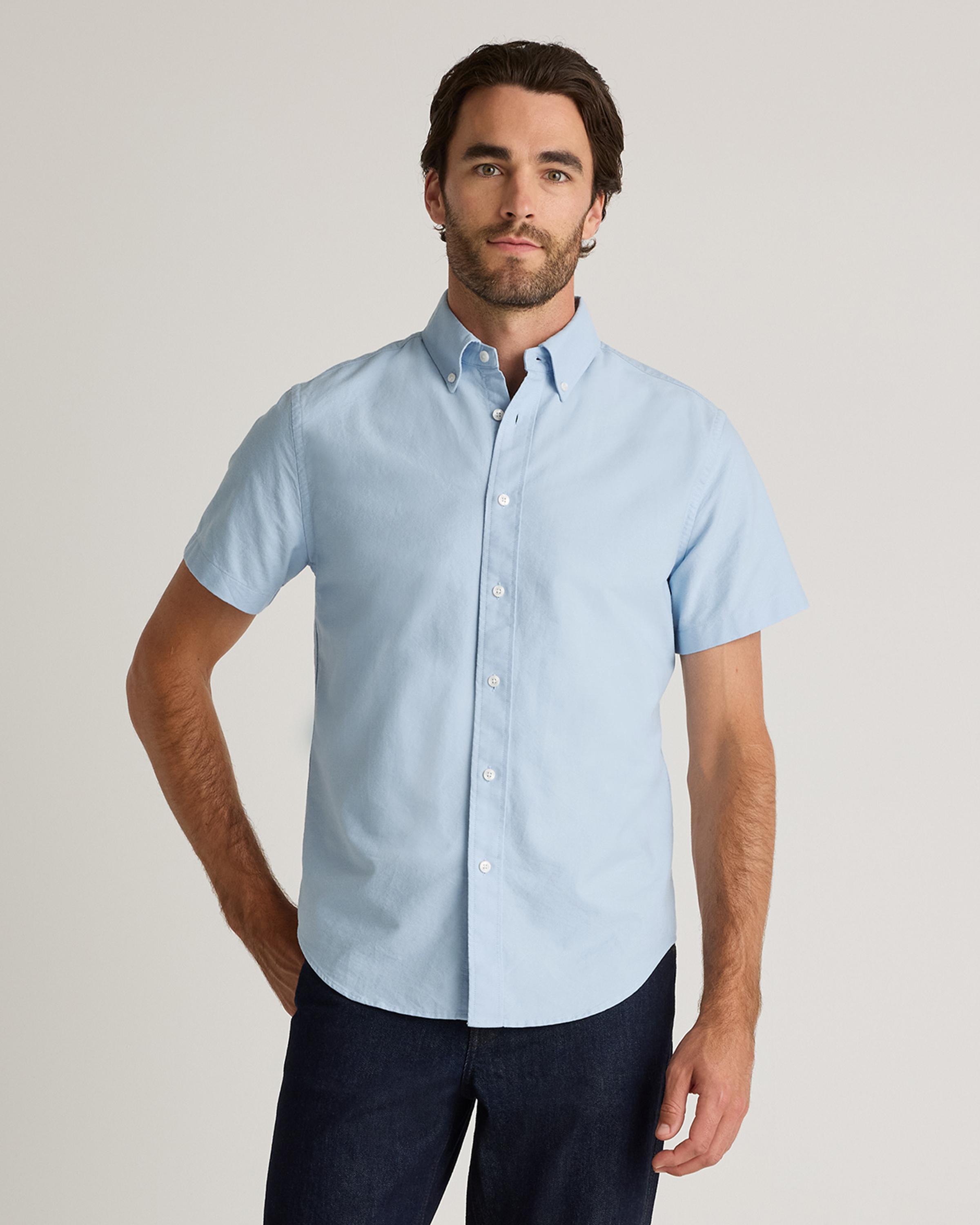 100% Organic Cotton Short Sleeve Oxford Shirt Product Image