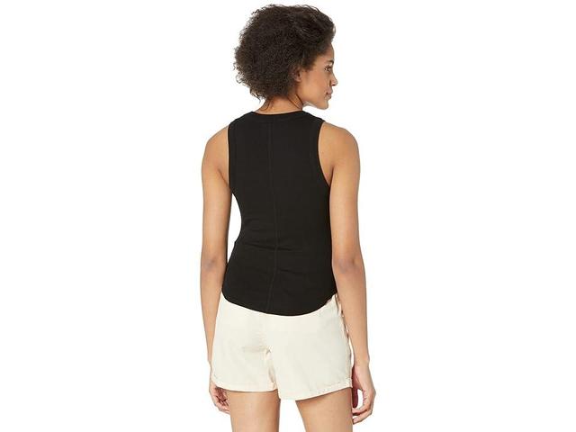 LAmade Aida 2X1 Modal Stretch Rib Racer Front Tank (Black) Women's Clothing Product Image