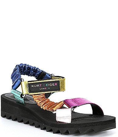 Kurt Geiger London Orion Metallic Rainbow Platform Sport Sandals Product Image