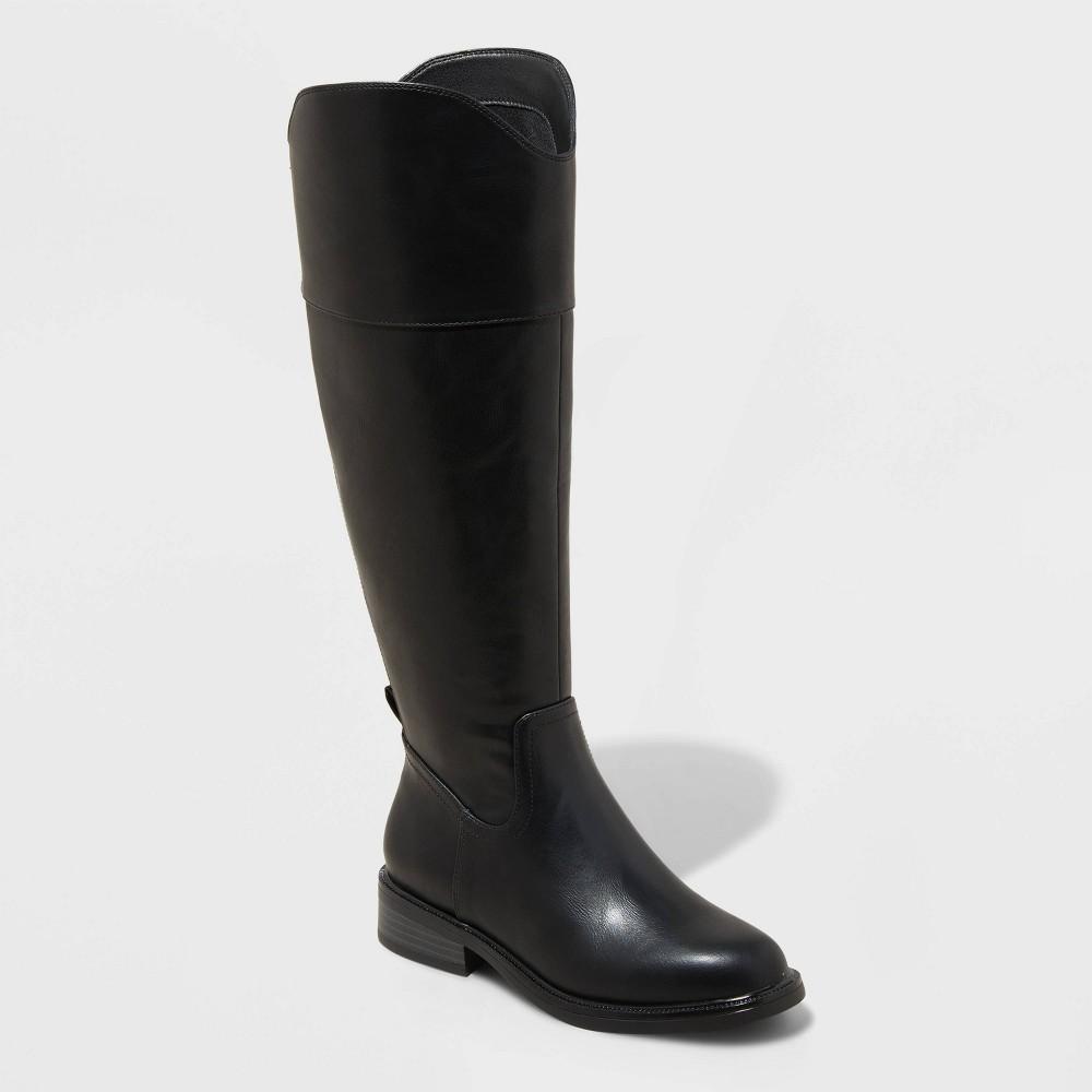 Womens Sienna Tall Riding Boots - A New Day Black 7.5 Product Image