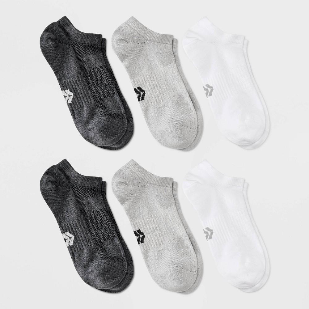 Womens Lightweight Lattice 6pk Athletic Low Cut Socks - All In Motion White/Gray 4-10 Product Image