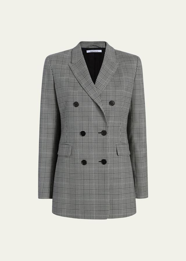 Womens Double-Breasted Wool-Blend Jacket Product Image