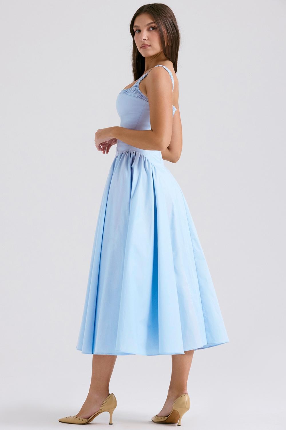 Dorothy Italian Azure Cotton Midi Sundress Product Image