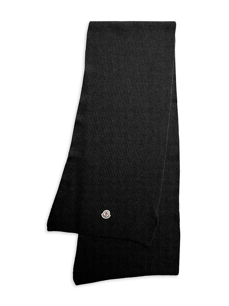 Womens Patch Logo Wool-Cashmere Scarf Product Image