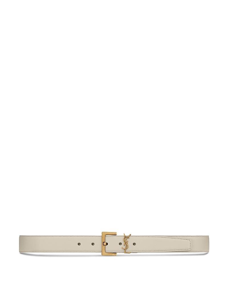 Womens Cassandre Belt with Square Buckle in Grained Leather Product Image