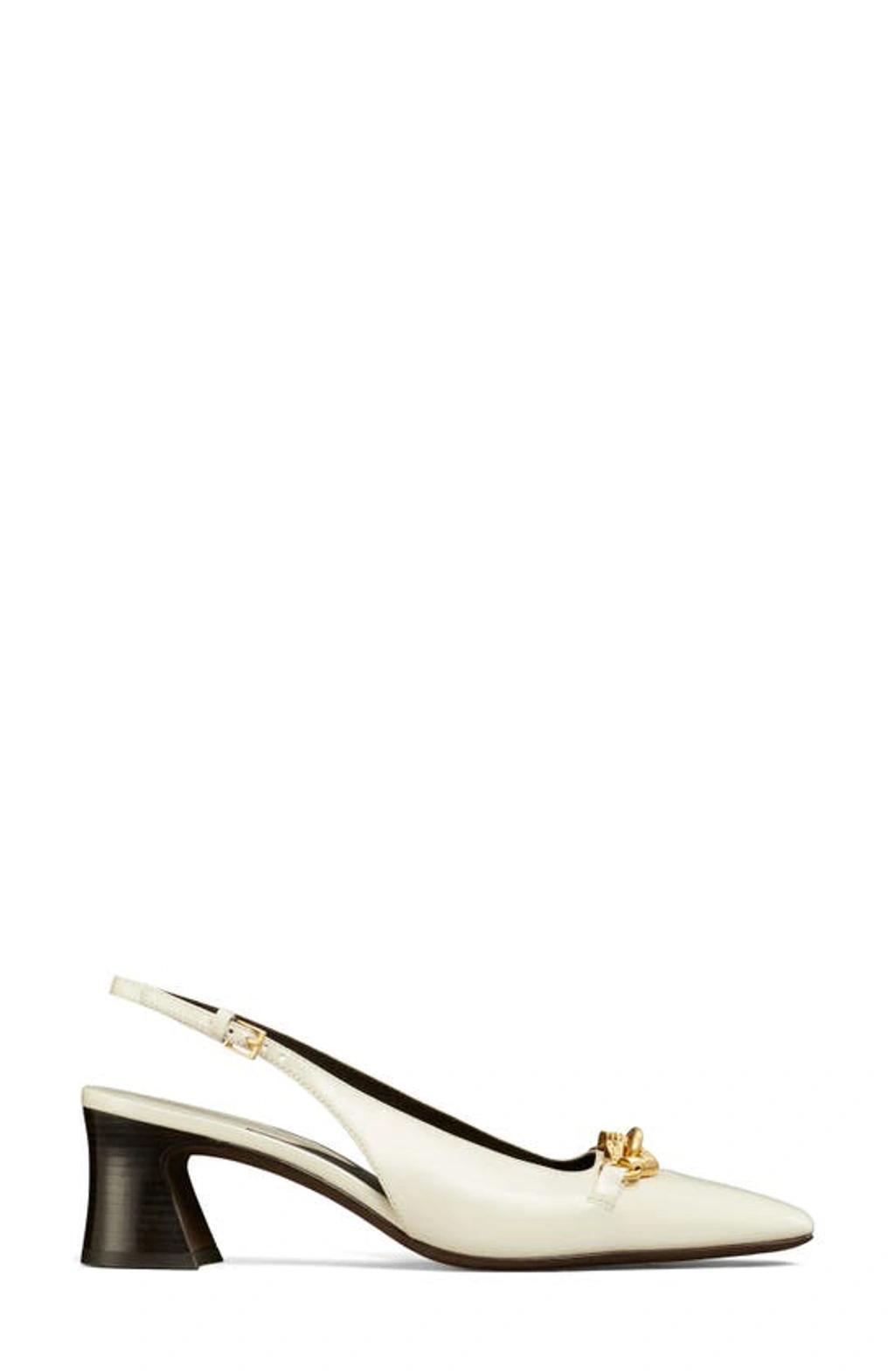 TORY BURCH Jessa Slingback Pump In Light Cream/gold Product Image