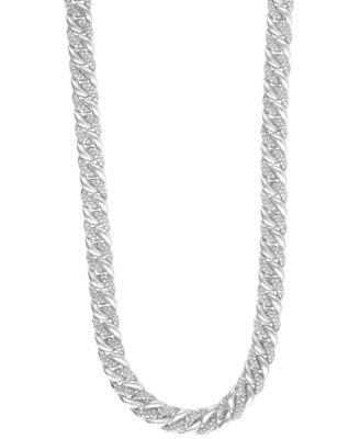 Men's Diamond Curb Link Chain 22 Statement Necklace (5 ct. t.w.) in Sterling Silver Product Image