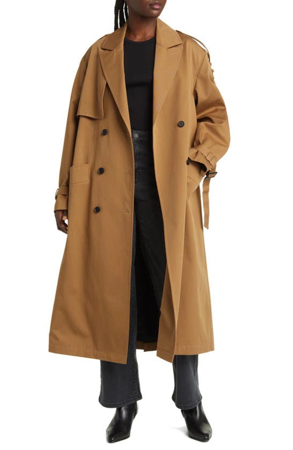 Wyatt Cotton Trench Coat In Brown Product Image