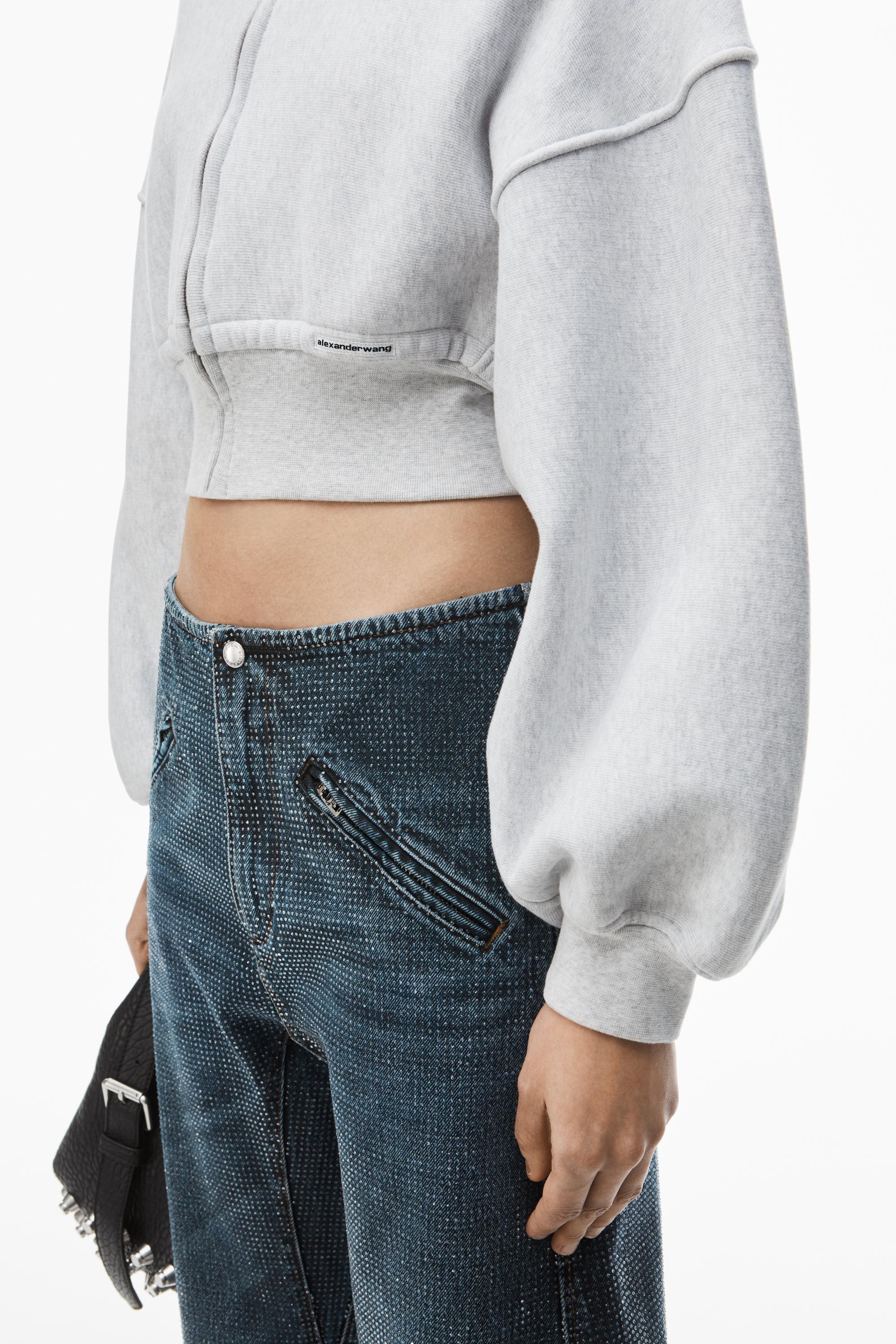 Cropped Zip Up Hoodie In Classic Cotton Terry Product Image