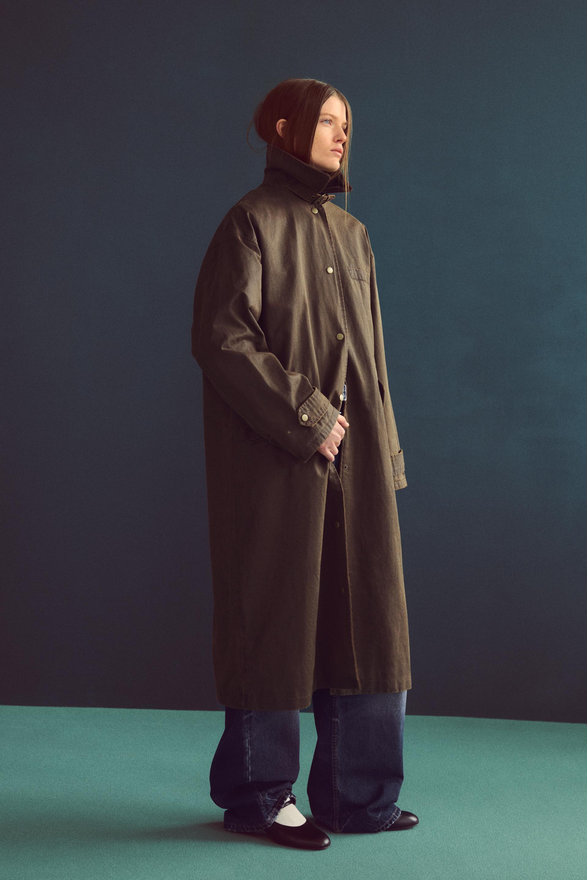 WAXED EFFECT TRENCH COAT product image