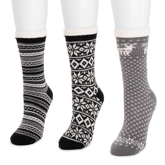 Womens MUK LUKS 3-Pk. Tall Cozy Lined Lounge Socks Product Image