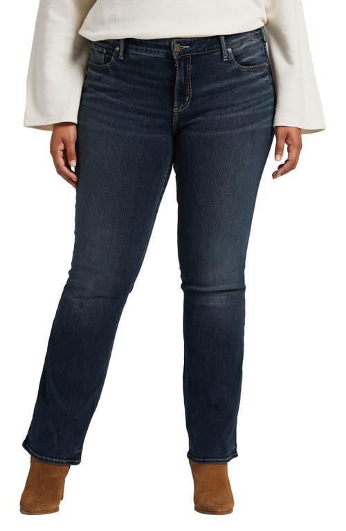 Silver Jeans Co. Plus Size Elyse Mid-Rise Slim Bootcut Jeans W03607EDB445 (Dark Indigo Wash) Women's Jeans Product Image