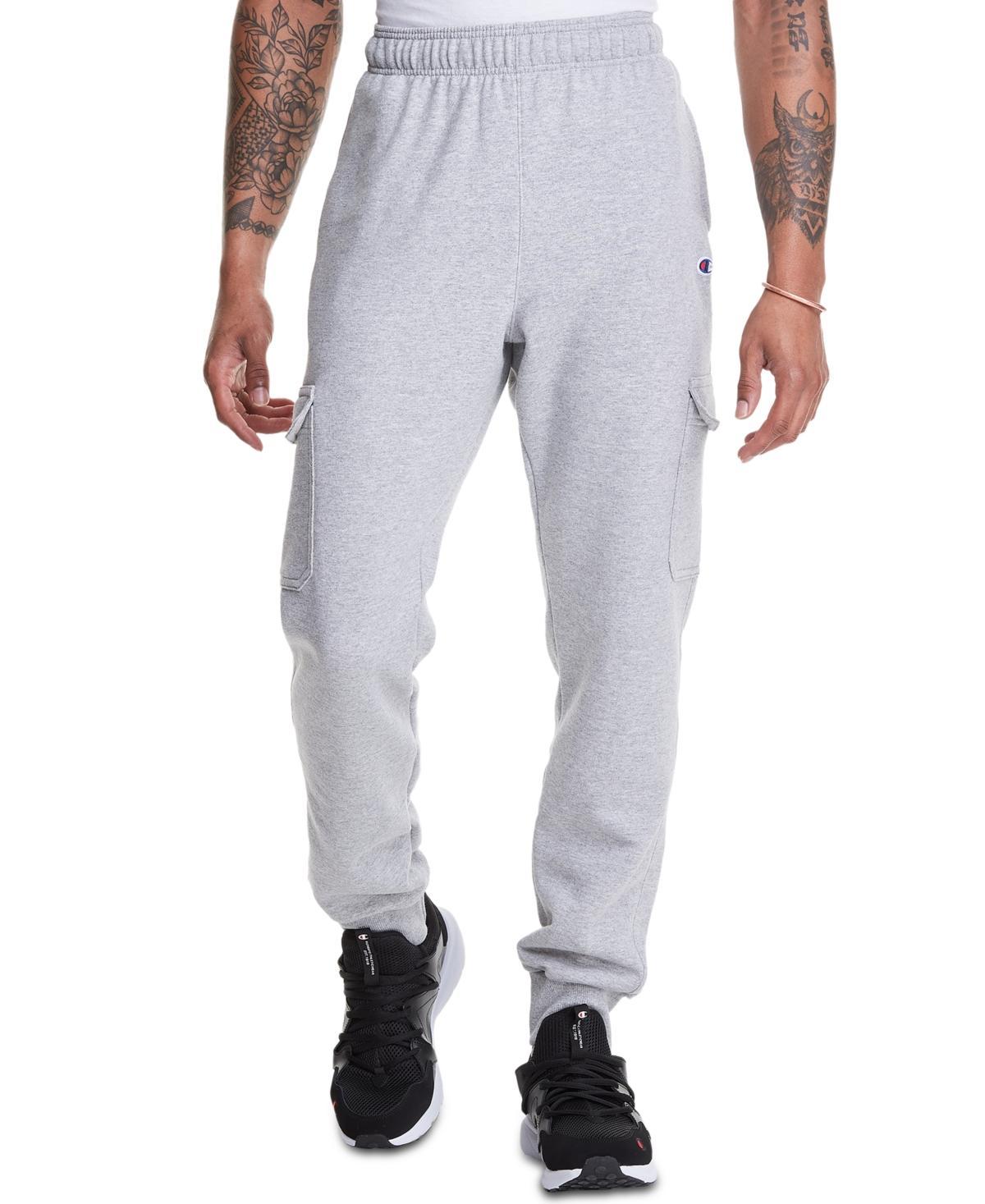 Mens Champion Powerblend Cargo Joggers, 29 Oxford Grey 2XL Product Image