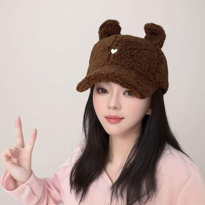 Animal Ear Heart Embroidered Chenille Baseball Cap Product Image