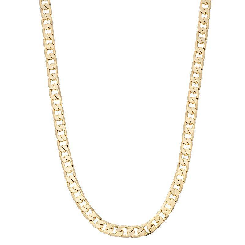 Mens Unbranded Mens 14K Gold over Brass Curb 30 Chain Necklace, Gold Tone Product Image