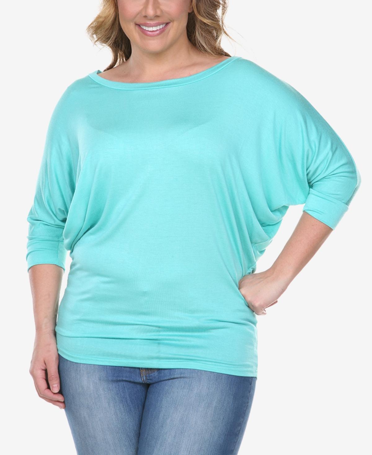 White Mark Plus Size Bat Sleeve Tunic Top Product Image