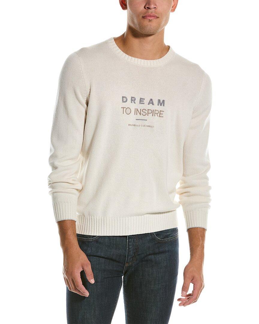 Cashmere Crewneck Sweater In Beige Product Image