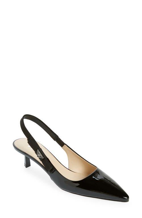 Prada Logo Patent Slingback Pump Product Image