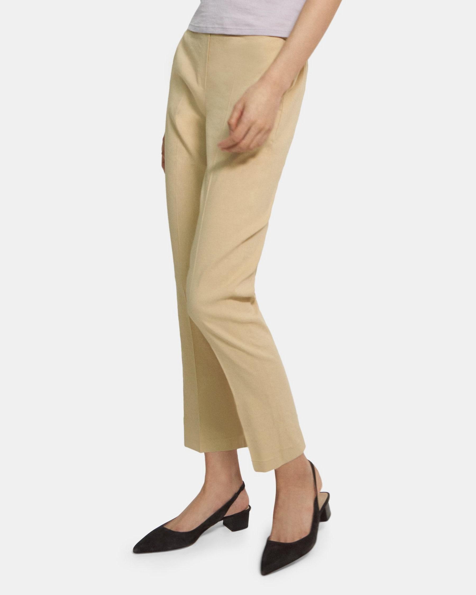 Slim Cropped Pull-On Pant in Stretch Linen Product Image