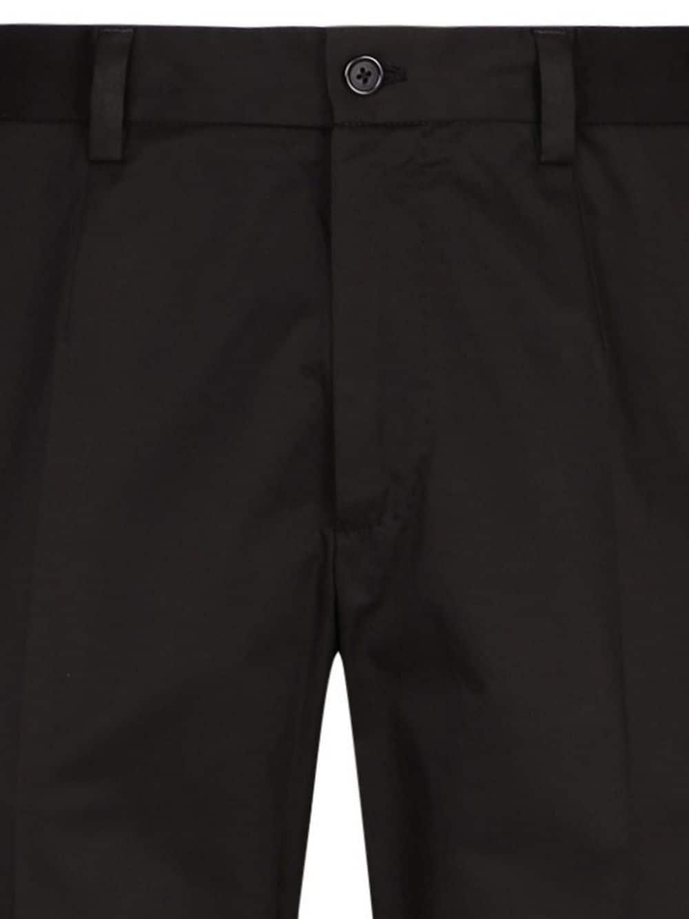 Tapered Cotton-blend Trousers In Black Product Image