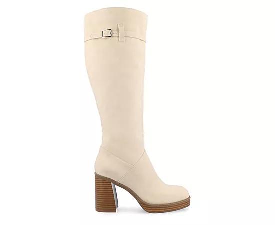 Journee Collection Tru Comfort Foam Letice Womens Knee-High Boots Ivory Product Image