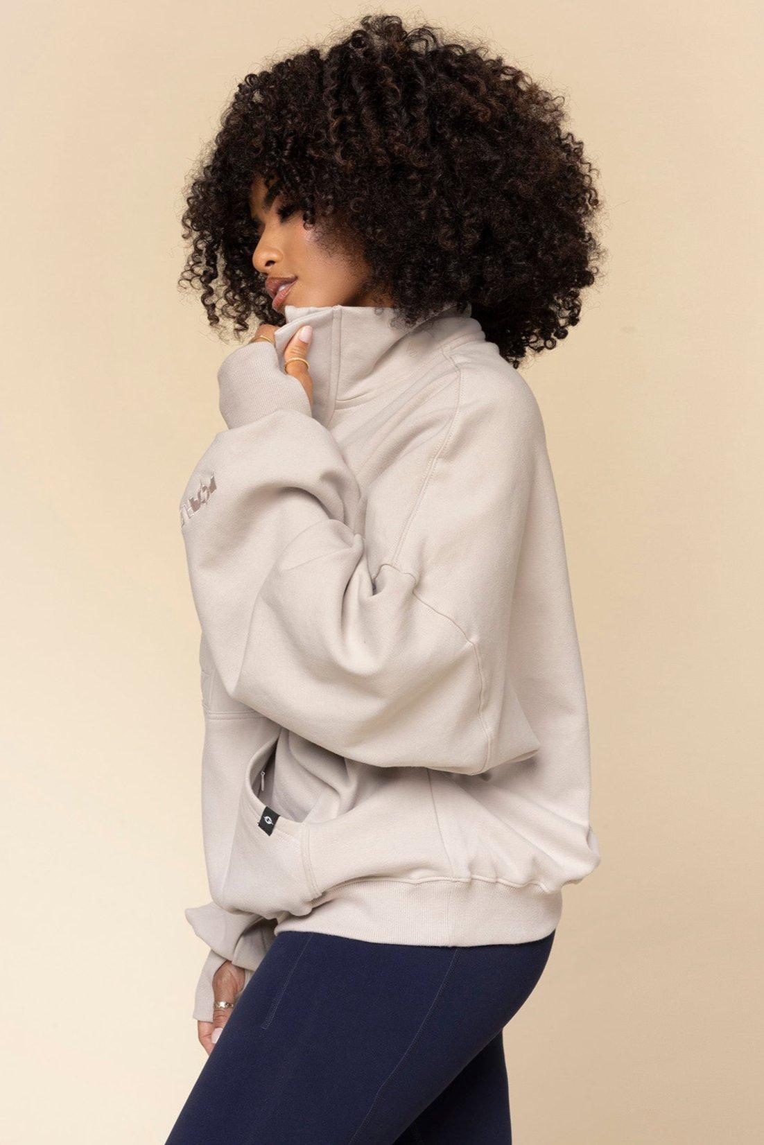 Ooey Gooey Half Zip Sweater - Silver Birch Product Image