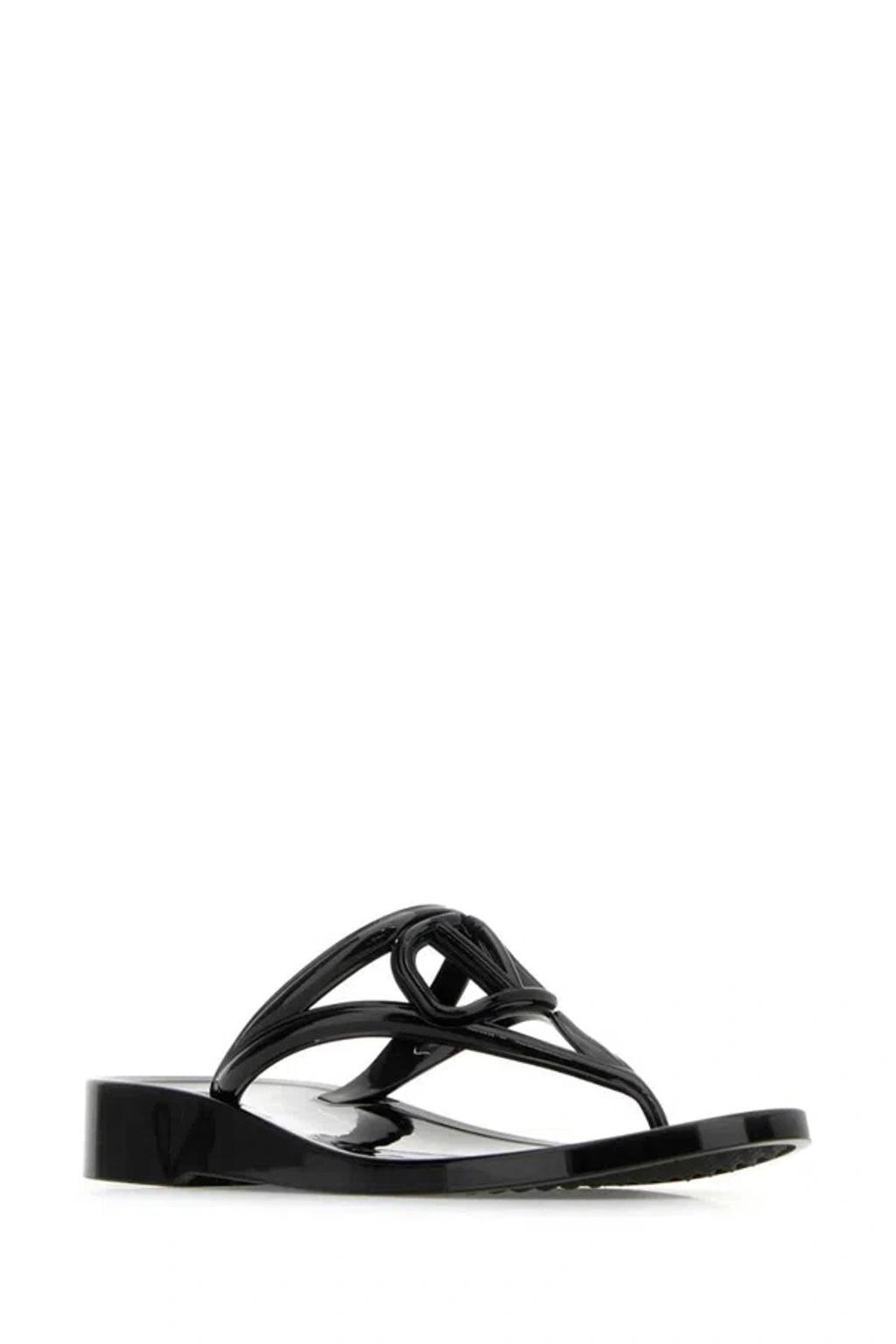 VALENTINO GARAVANI Women's Vlogo Signature Thongs Sandal In Black Product Image