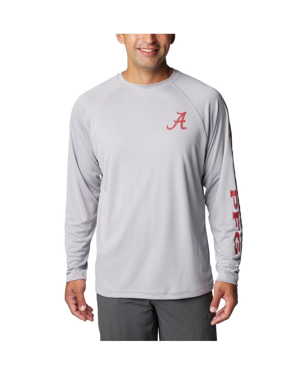 Mens Columbia Gray Alabama Crimson Tide Terminal Tackle Omni-Shade Raglan Long Sleeve T-Shirt Product Image