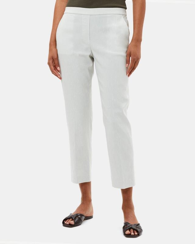 Slim Cropped Pull-On Pant in Linen Blend Mélange Product Image