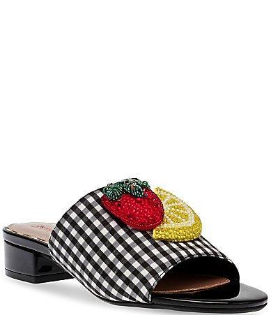 Betsey Johnson Womens Lindyy Fruit Block-Heel Slide Sandals Product Image