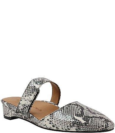 LAmour Des Pieds Baruk Snake Print Leather Mules Product Image