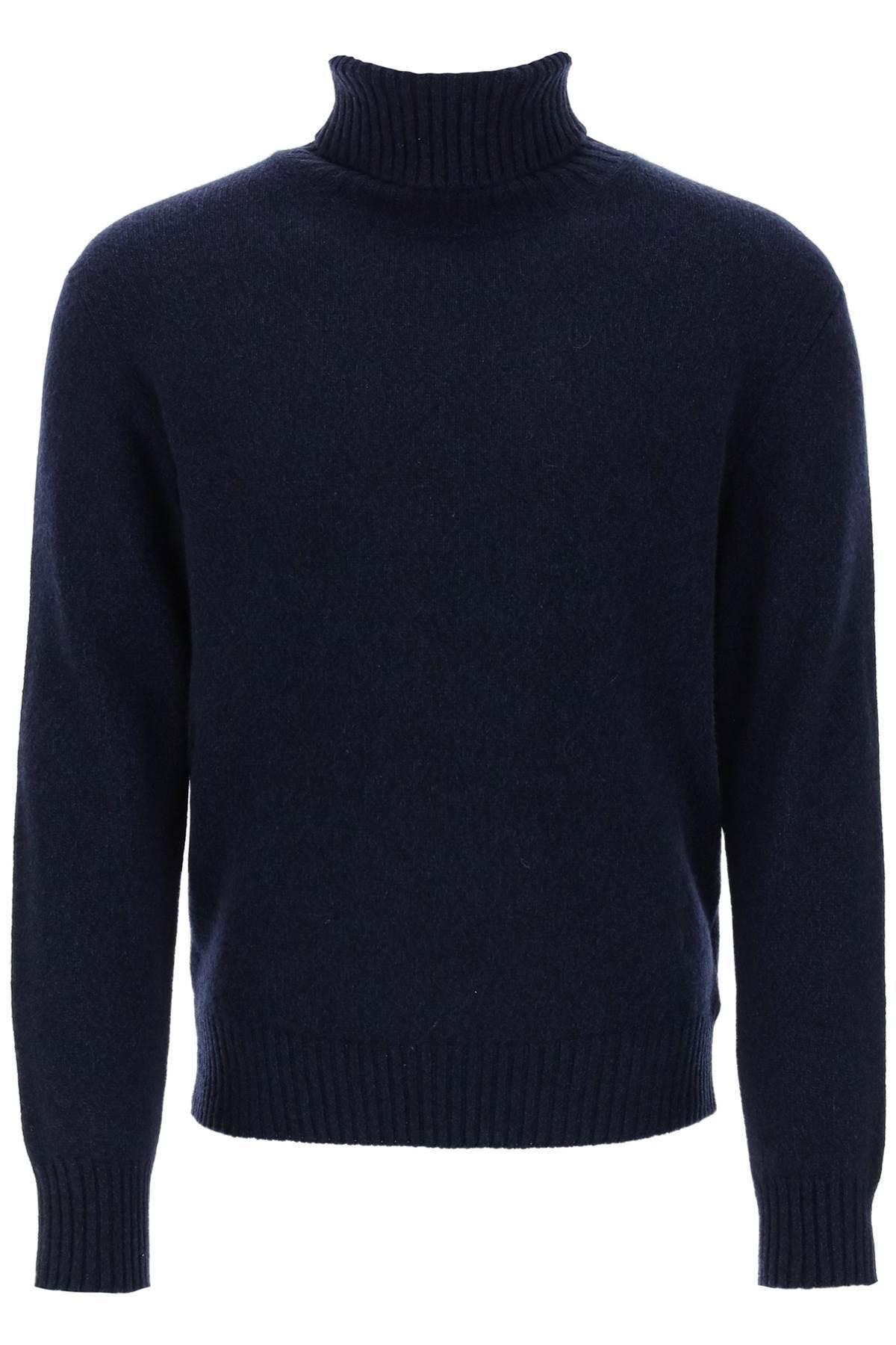 AMI ALEXANDRE MATTIUSSI Blue Cashmere Turtleneck Product Image