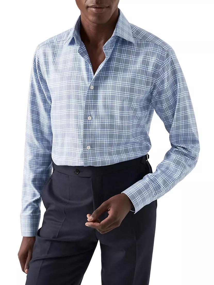 Plaid Cotton Button-Front Shirt Product Image