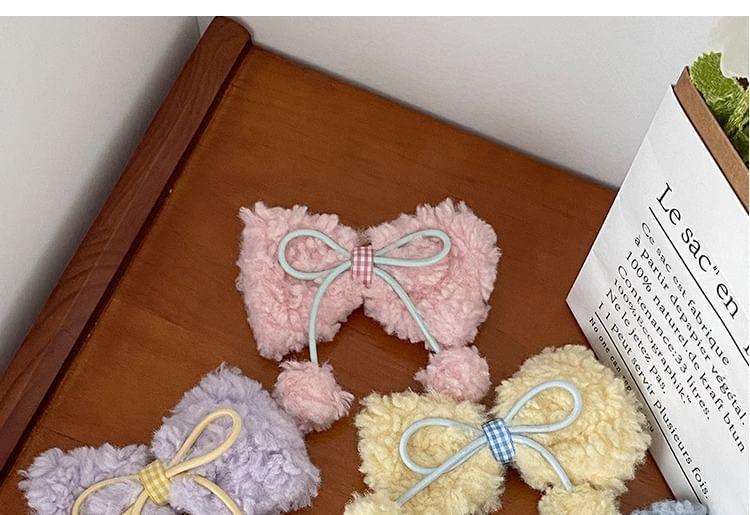 Fluffy Bowknot Hair Clip Product Image