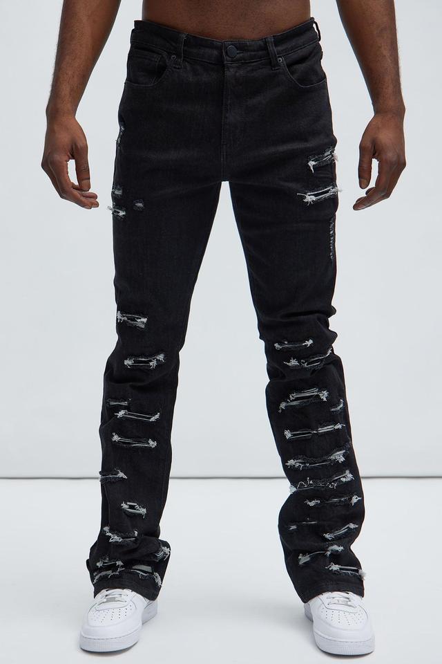 St. Helens Stacked Skinny Flare Jeans - Black Product Image