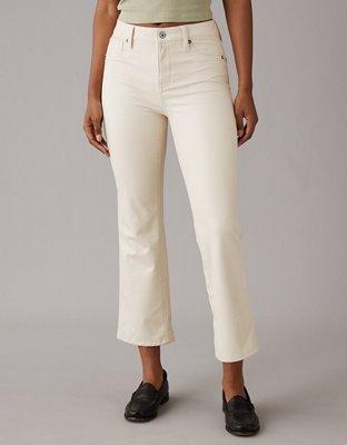 AE High-Waisted Vegan Leather Kick Bootcut Crop Pant Product Image