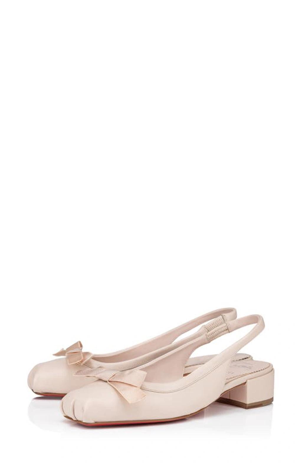 Napa Ballerina Red Sole Slingback Pumps In Neutral Product Image