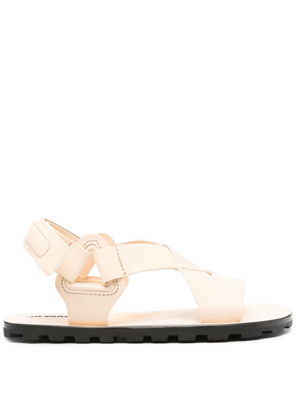 Multi-strap Leather Sandals In Neutrals Product Image