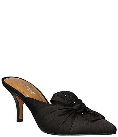 J. Renee Mianna Satin Wrap Bow Detail Jewel Embellished Dress Mules product image