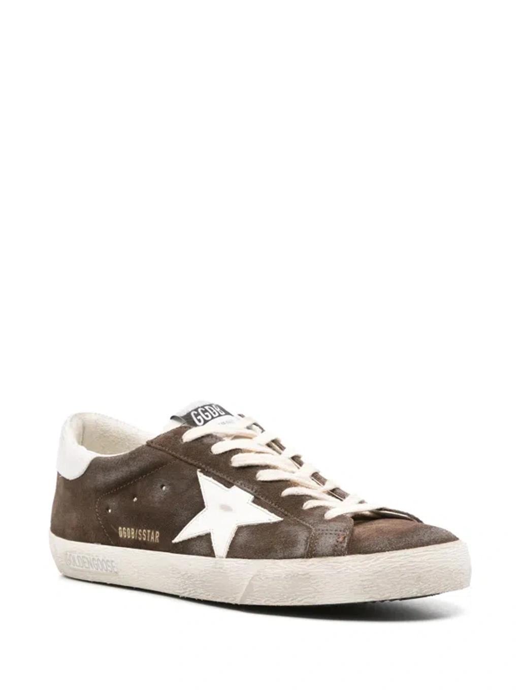 GOLDEN GOOSE Men's Super Star Leather Sneakers In Brown Product Image