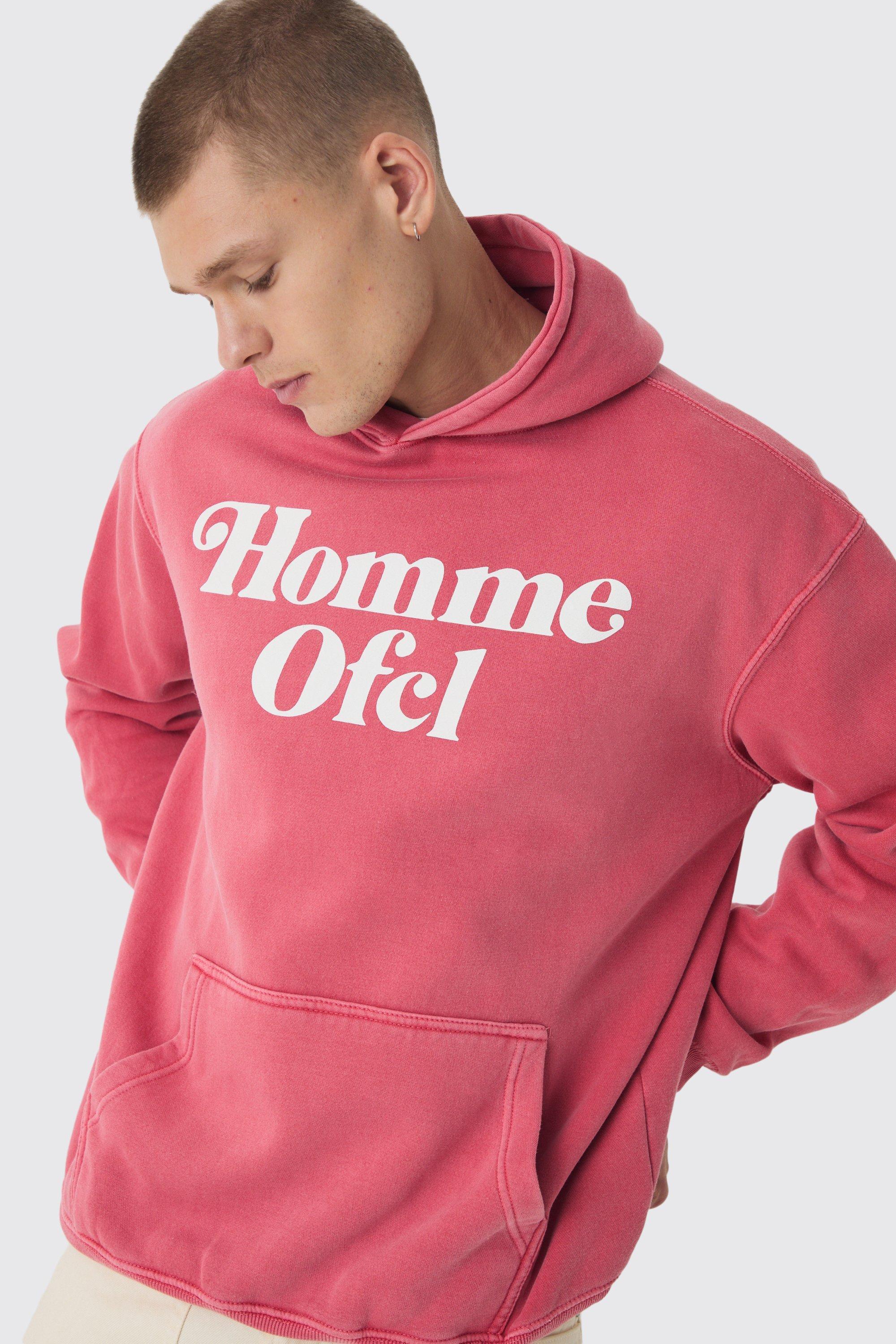 Oversized Homme OFCL Graphic Washed Hoodie | boohooMAN USA Product Image